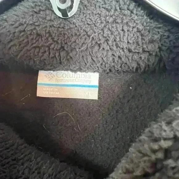 COLUMBIA Black Soft Fuzzy Zip Up size XL - Picture 4 of 5